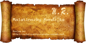 Malatinszky Renáta névjegykártya