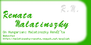 renata malatinszky business card